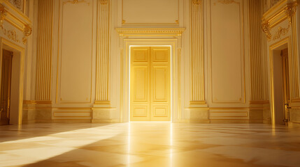 Golden Door in a Grand Room