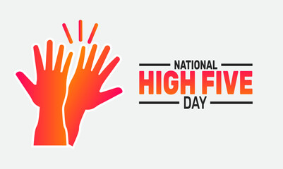 National High Five Day. Holiday concept. suitable for placard, background,Greeting Card, Poster design template with text inscription, standard Social Media Post.