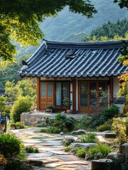 Obraz premium A scenic view of a traditional house
