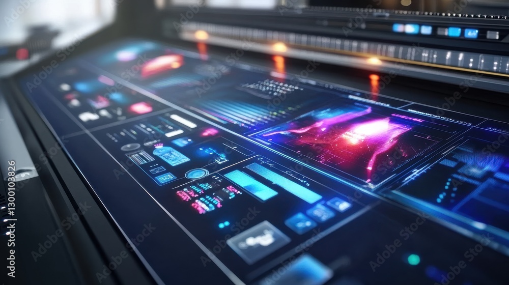 Poster futuristic digital interface for real-time data display