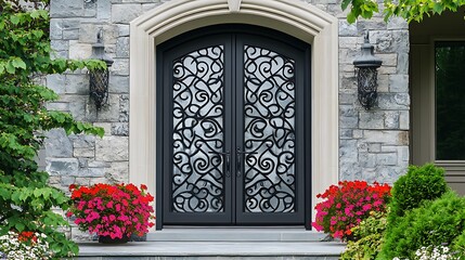 A Stylish Aluminum Front Entrance with Minimalist Appeal
