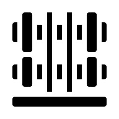 Dumbbell Rack in Gym glyph icon