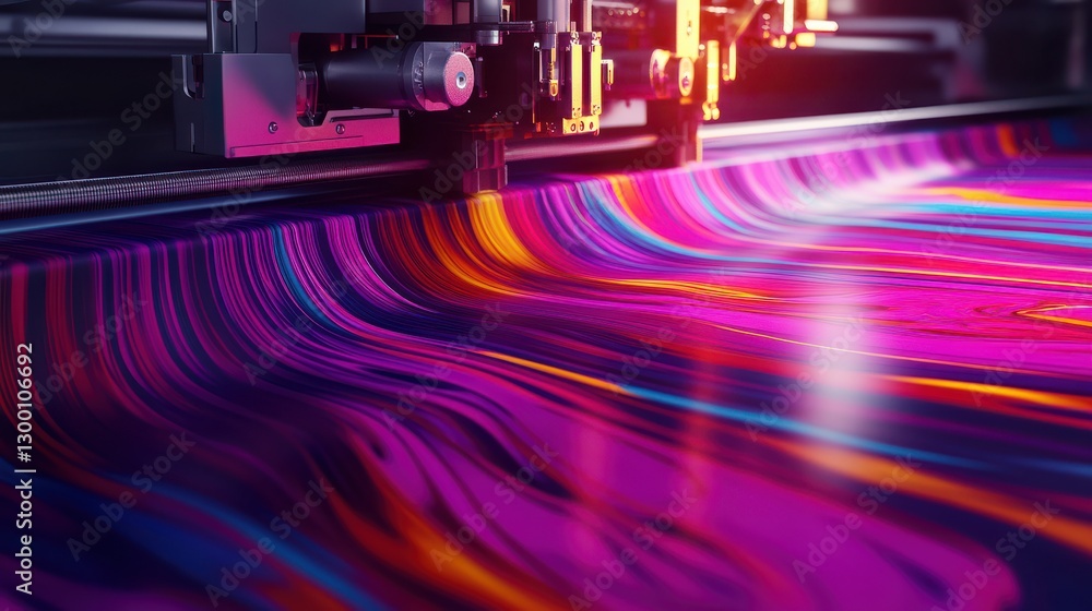 Poster high-quality tech printing equipment in dynamic setting