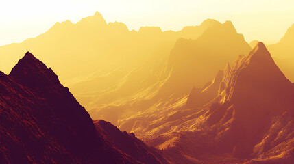 Golden Hour Mountain Range Silhouette