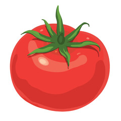 Red Tomato clip art cartoon style vector illustration