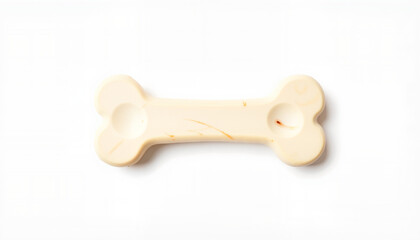 White dog bone-shaped object on white background