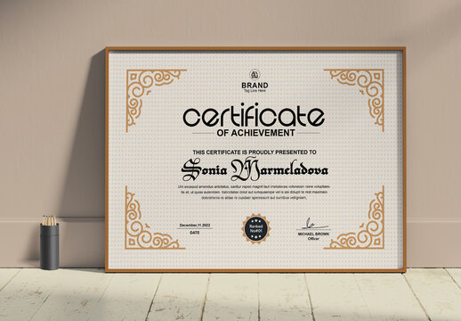 Certificate Design Layout