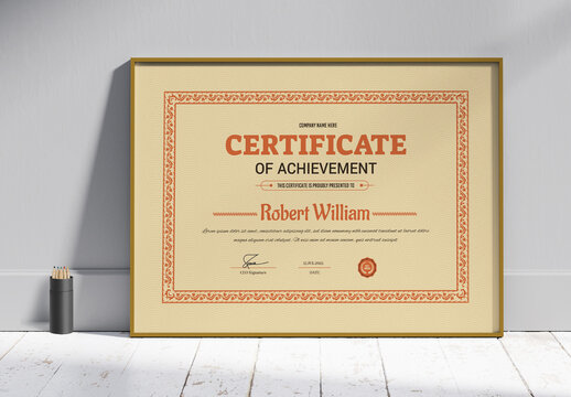Professional And Vintage Certificate Design Template Layout