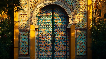 Obraz premium Ornate Entryway with Mosaic Tiles and Architectural Detail