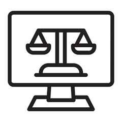 Online Court  line icon