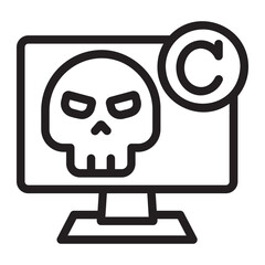 piracy line icon