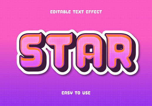 Star Text Effect Design