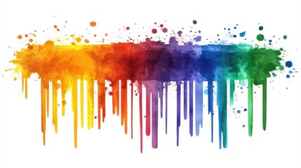 Fototapeta premium Vibrant watercolor rainbow gradient artwork creative studio digital art bright environment artistic viewpoint