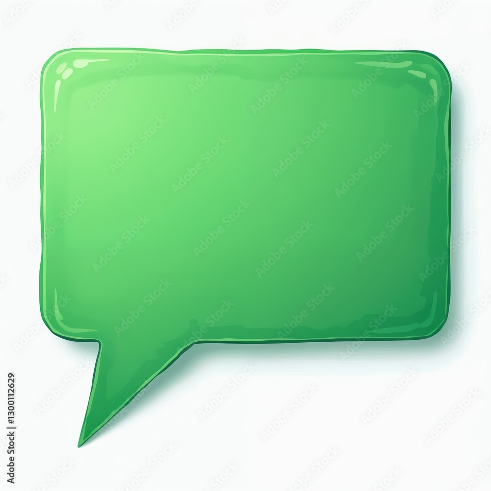 Poster green speech bubble on transparent backdrop with copy space. communication symbol for comments, quot