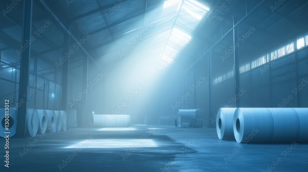 Poster large format printing studio with realistic textures