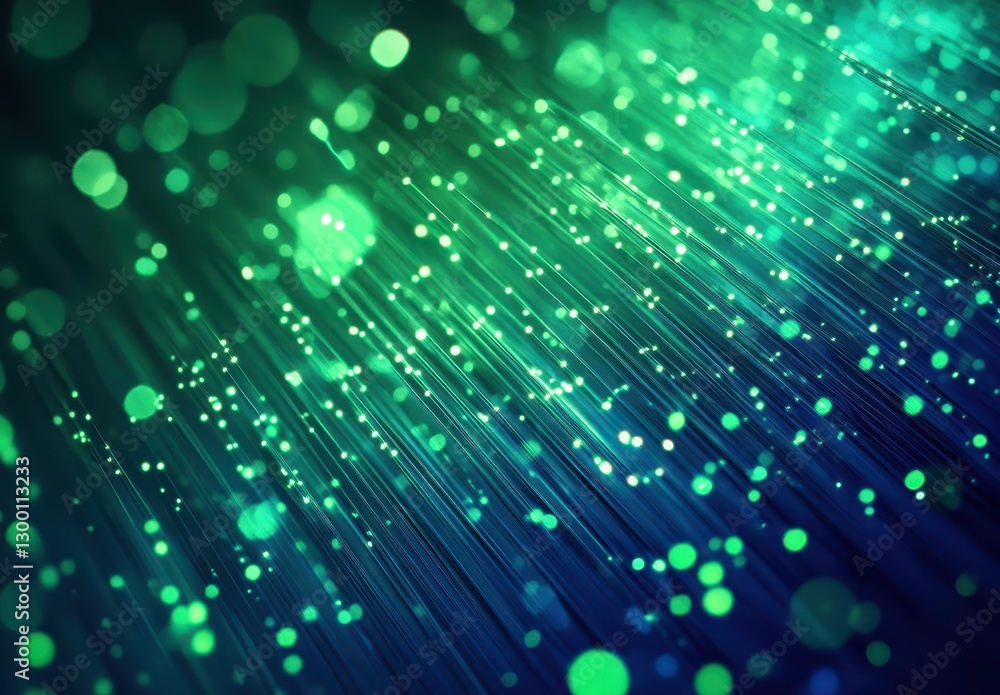 Poster abstract green and blue light particles with gradients creating a dreamy and ethereal background for