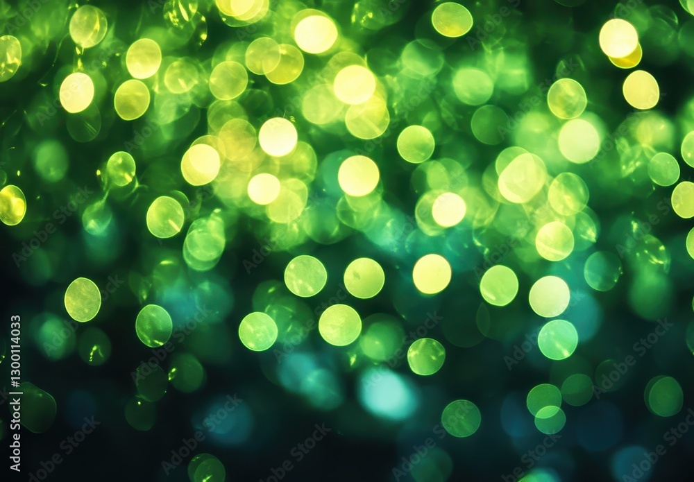 Aufkleber abstract green bokeh background with shimmering circles of light creating a dreamy and enchanting at