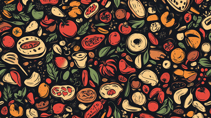 Vector illustration of various vegetables on white background