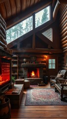  Traditional Log Cabin with Cozy Fireplace, Set in the Heart of the Mountains