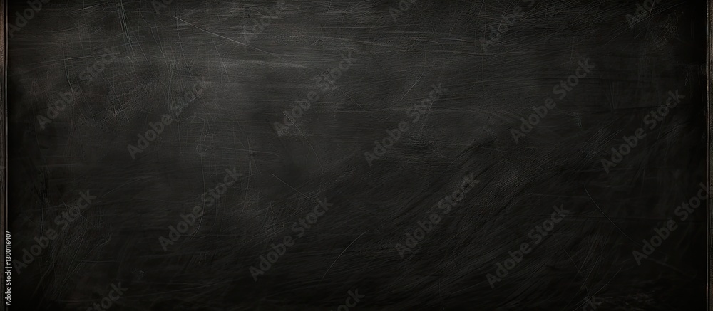 Poster black chalkboard background with subtle texture and soft shadows highlighting erasure mark creating 