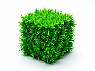 3D-rendered hedge bushes isolated on a white background, showcasing their lush greenery and natural texture with a modern, digital aesthetic.