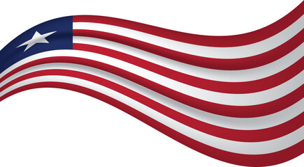 Liberia wavy flag, waving flag vector illustration