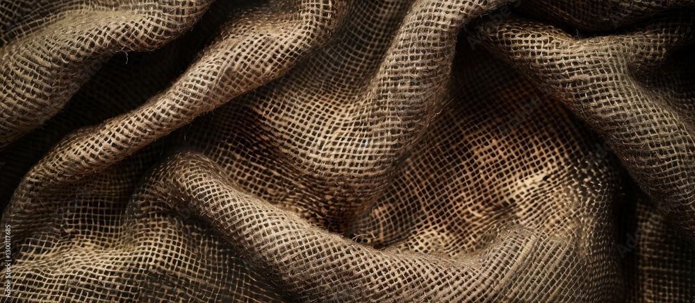 Leinwandbilder textured brown burlap fabric draped with soft folds creating an inviting vintage look ideal for back