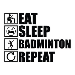 Fototapeta premium Badminton Sport T-shirt Design Vector, Badminton Quotes illustration
