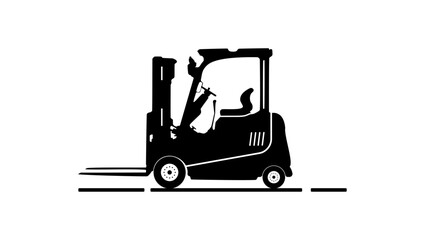 forklift symbol, black isolated silhouette