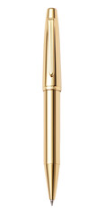 Luxury gold ballpoint pen with a sleek and elegant design. A premium writing instrument for professionals and collectors. Isolated on transparent background, png.