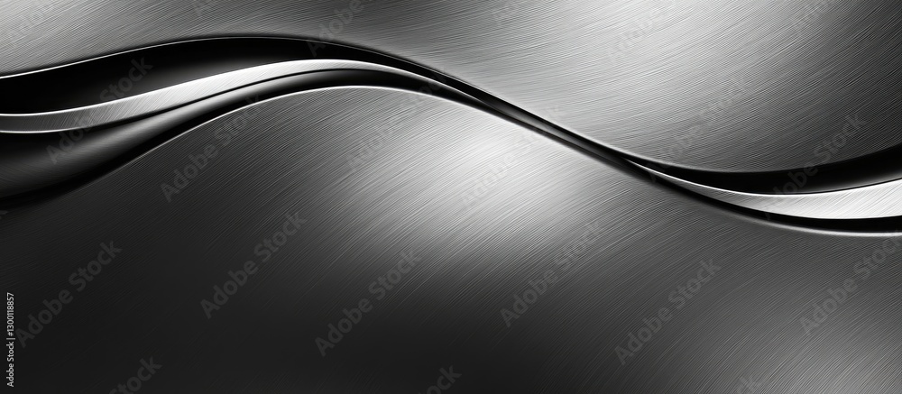 Aufkleber elegant curved lines in metallic silver and black create a smooth, captivating texture, emphasizing 