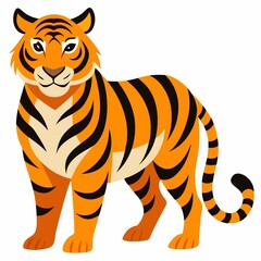 Tiger illustration on white background