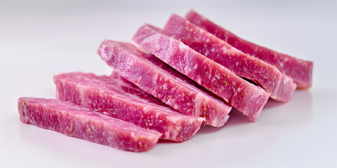 High-Quality Fresh Raw and Cooked Meat Selection Featuring Juicy Steak Cuts, Grilled Ham, and Sliced Pork with a Delicious and Mouthwatering Presentation