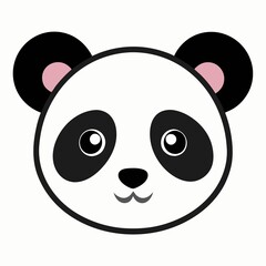 cute panda head illustration on white background © MD.SIDDIKUR