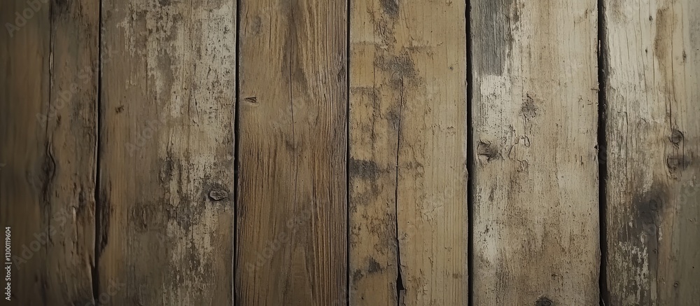 Aufkleber rustic light brown wooden wall background with weathered planks arranged vertically displaying a tex