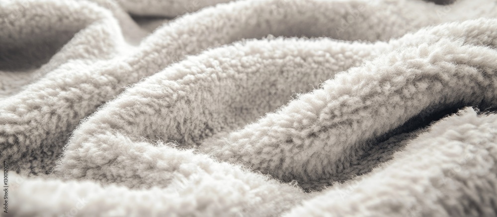 Poster cozy soft gray fleece fabric with rich texture creating a warm inviting atmosphere, gently rippled a