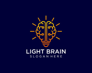 Brain technology light logo