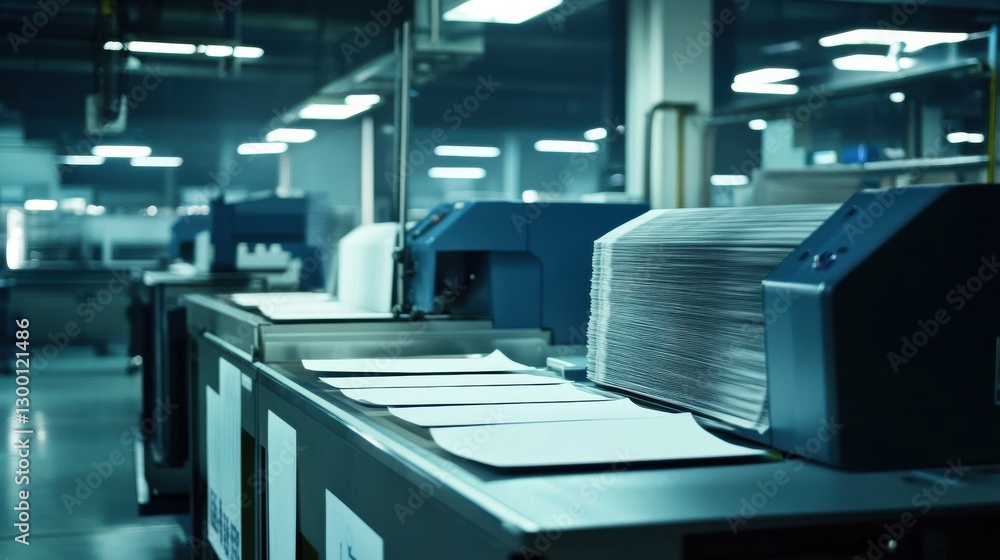 Poster professional printing machine in a clean workspace