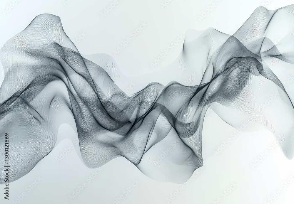 Poster abstract monochrome wave pattern with flowing lines and gentle curves creating a serene and modern b