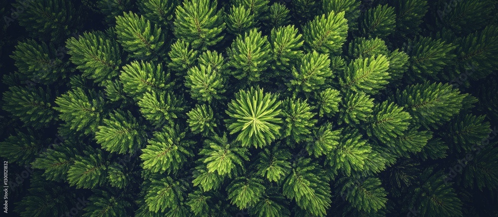 Poster aerial view of lush green tree canopy in a dense rainforest showcasing vibrant foliage patterns and 