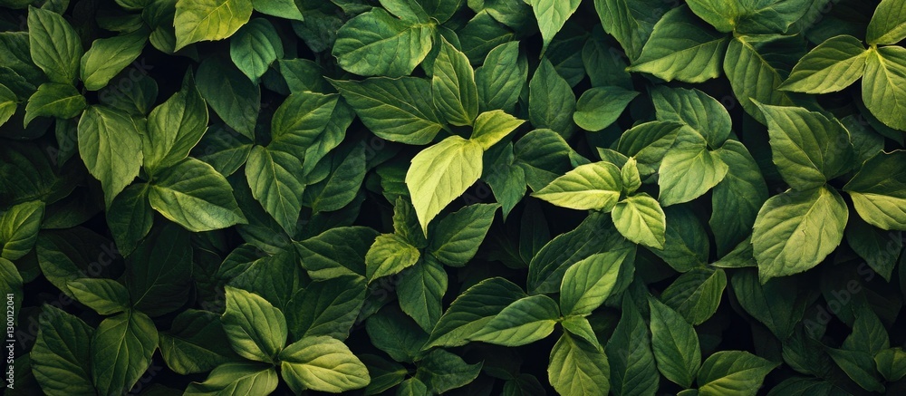 Aufkleber vibrant green foliage densely layered with varying shades of green and hints of yellow creating a lu