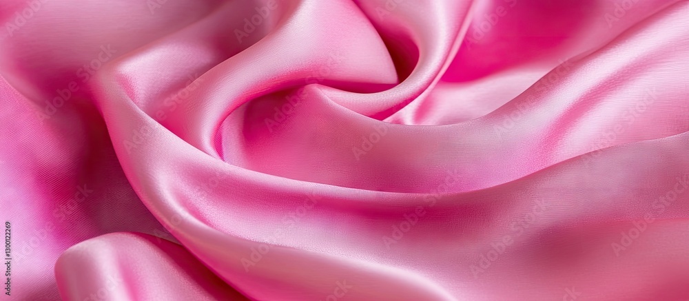 Leinwandbilder Pink silk fabric texture with soft, flowing folds creating a luxurious and elegant background ideal for creative design projects and artistic endeavors