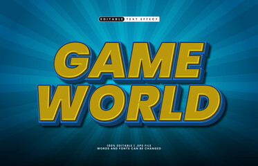 game world editable text effect with a game and kids text effect