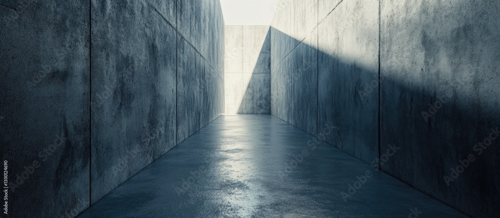 Poster panoramic view of textured concrete walls with light and dark shades creating contrast and depth in 