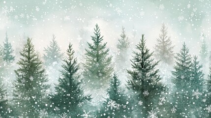 Creating a rustic watercolor pattern of evergreen forests nature art forest environment aerial view nature's serenity