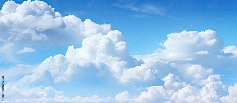 Leinwandbilder fluffy white clouds scattered across a bright blue sky creating a serene and open atmosphere with am