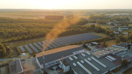 Solar energy powering rural factory buildings