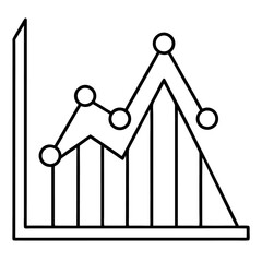 Simple Bar Chart Silhouette High-Quality Statistics Vector Icon.