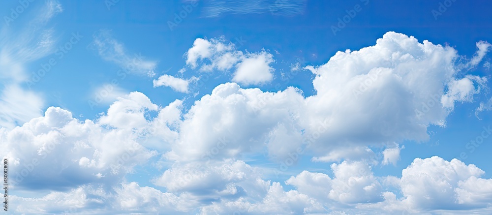 Fototapete vibrant blue sky filled with fluffy white clouds gracefully positioned across the upper half creatin