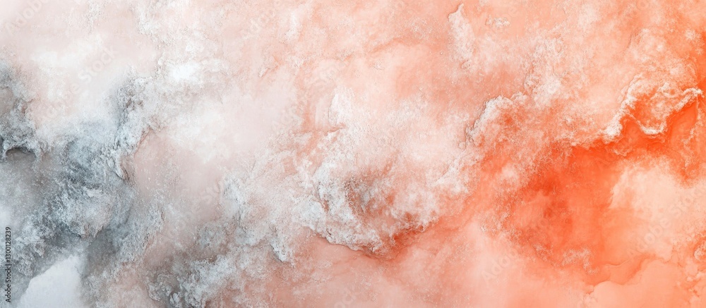 Poster abstract soft background with blended hues of grey and orange, featuring ethereal smoke-like texture